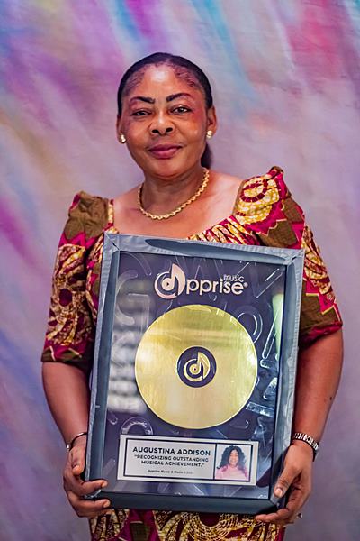 Ghana Musicians Union (MUSIGA) Chairlady, Augustina Addison, Honored for Outstanding Musical Achievement by Apprise Music